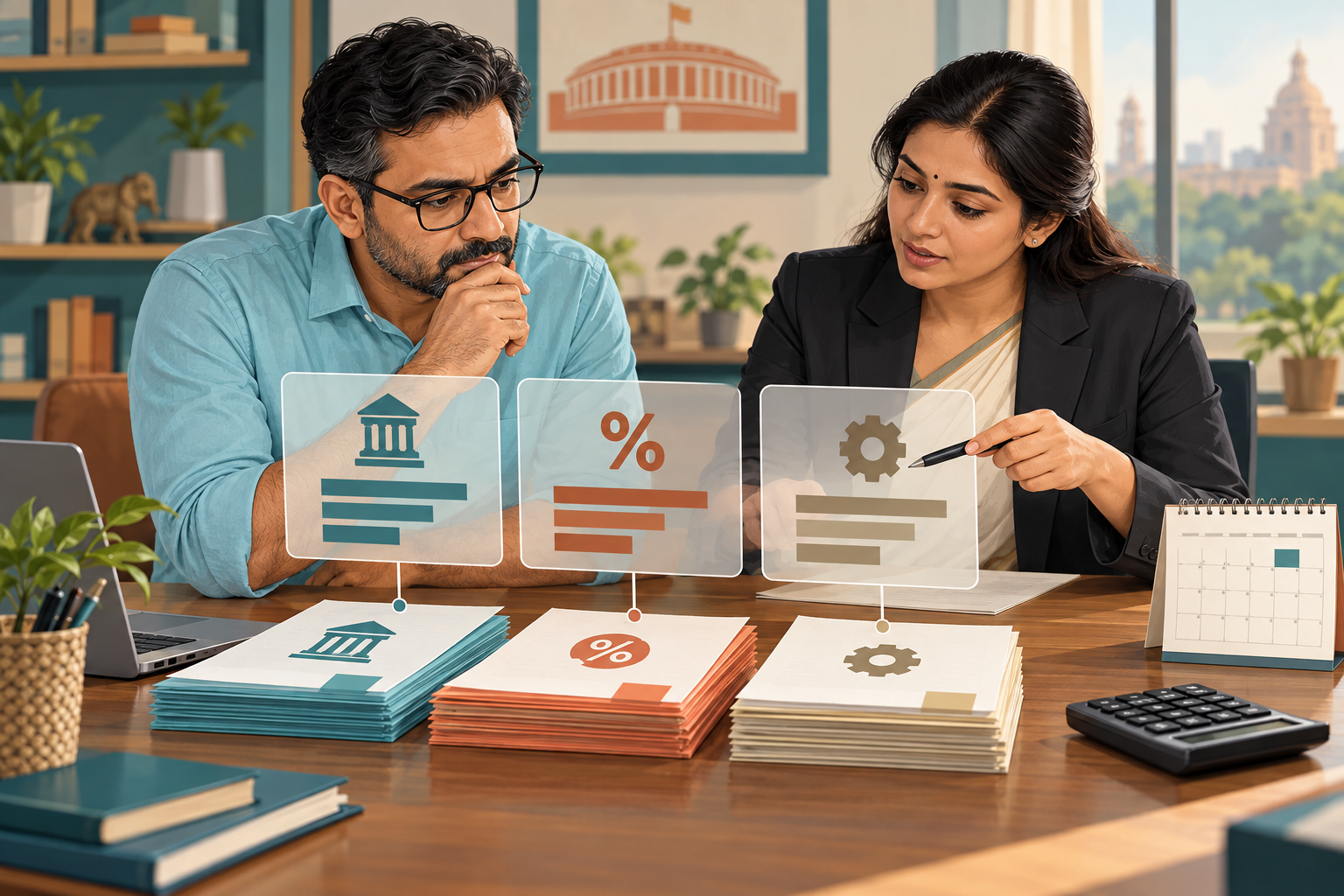 Fictional taxpayer and adviser separating a demand into different financial components.