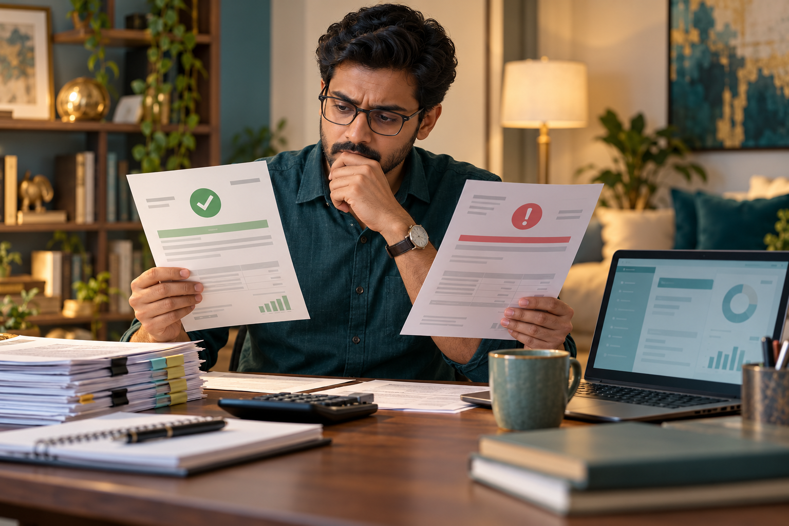 Fictional salaried taxpayer comparing an earlier refund communication and a later demand.